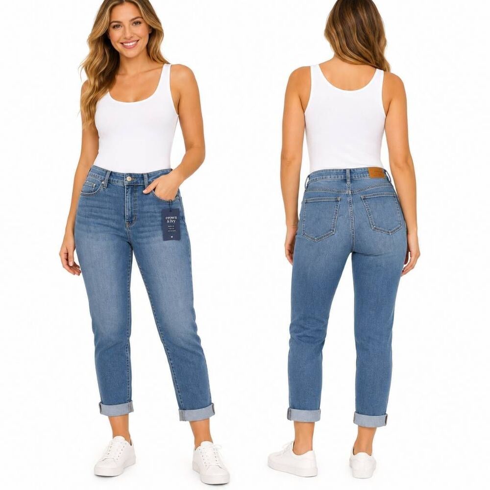 Crown & Ivy High Rise Skinny Crop Jeans Size 16 NWT